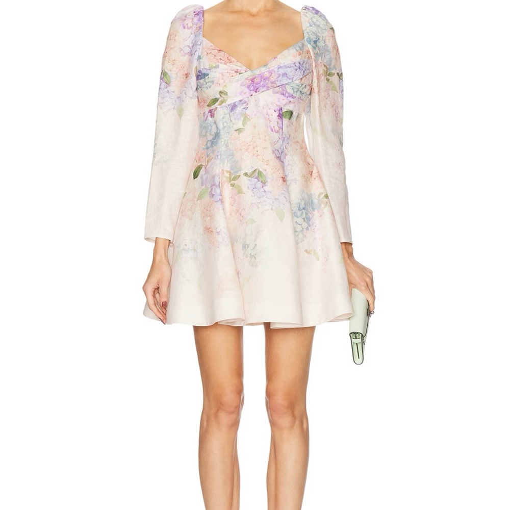 Zimmermann Dawning Puff Sleeve Mini Dress